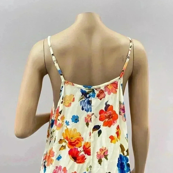 Slip Dress Tolani XL Spaghetti Strap Shift Floral Satin Above Knee Cupro Y2K Fai - Picture 6 of 11